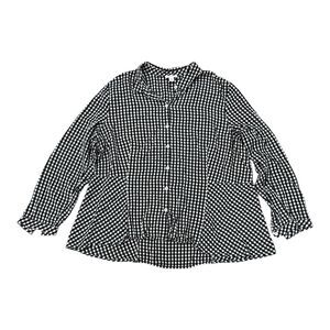J. Jill Black Gingham Rayon Blouse XL
